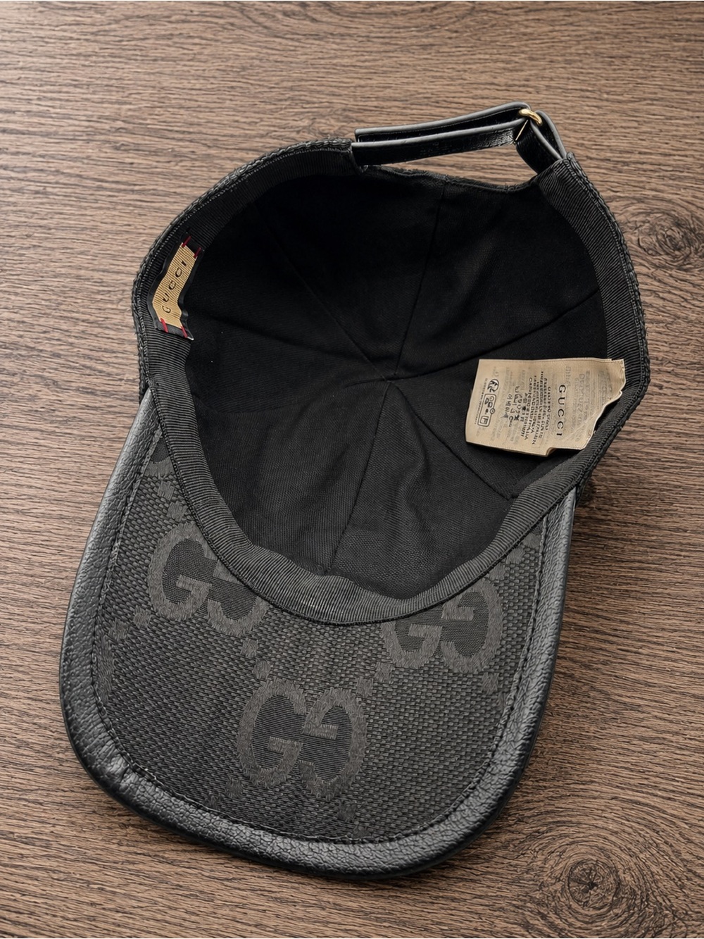 Gucci Jumbo GG Canvas Baseball Hat - Black - Size M - Like New - Picture 3 of 3